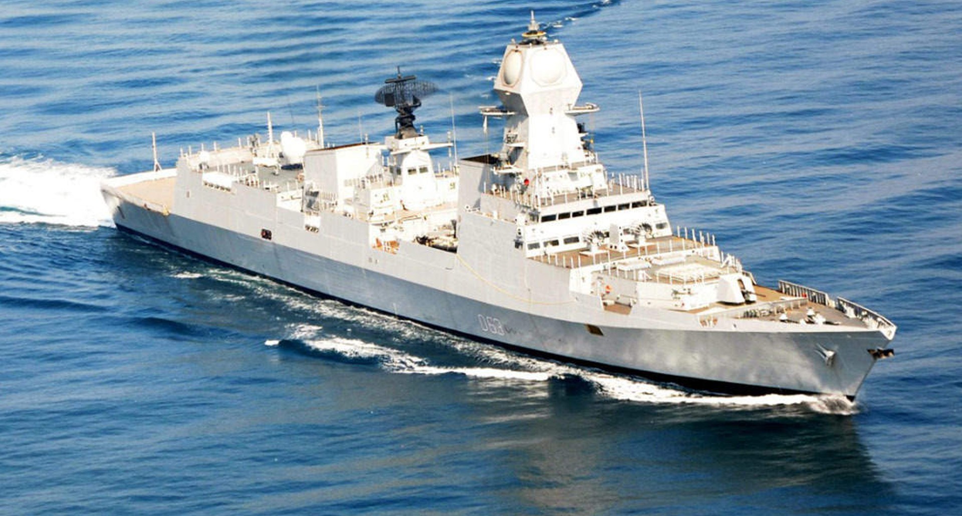 Indian Navy warship at sea